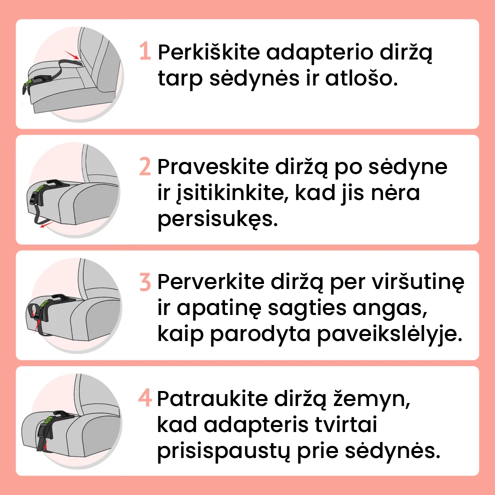 Automobilio saugos diržo adapteris nėščiosioms