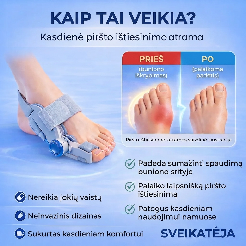 Korekcinis didžiojo pėdos piršto įtvaras