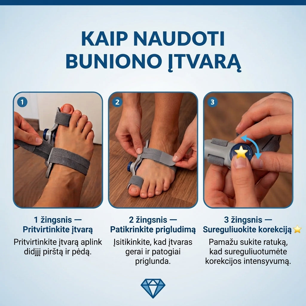 Korekcinis didžiojo pėdos piršto įtvaras