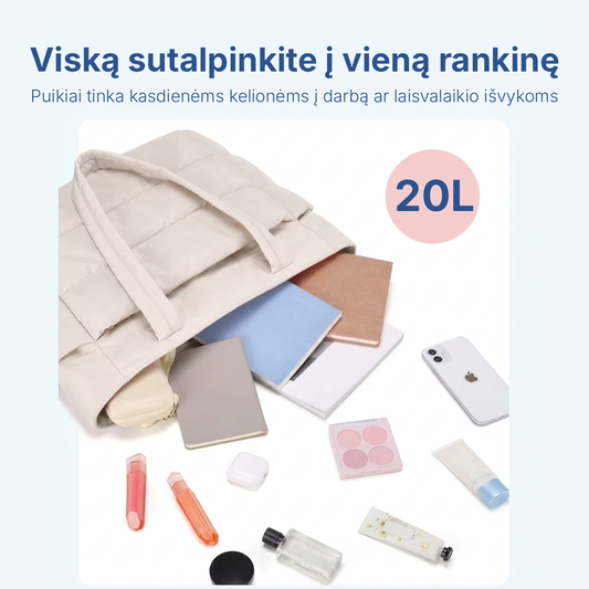 Talpi paminkštinta rankinė darbui/laisvalaikiui 20L