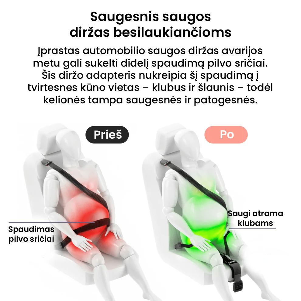 Automobilio saugos diržo adapteris nėščiosioms